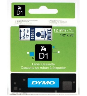 DYMO D1 Standard - Blue on White - 12mm benzi pentru etichete Albastru pe alb