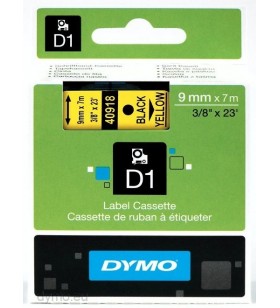 DYMO D1 Standard - Black on Yellow - 9mm benzi pentru etichete Negru pe galben