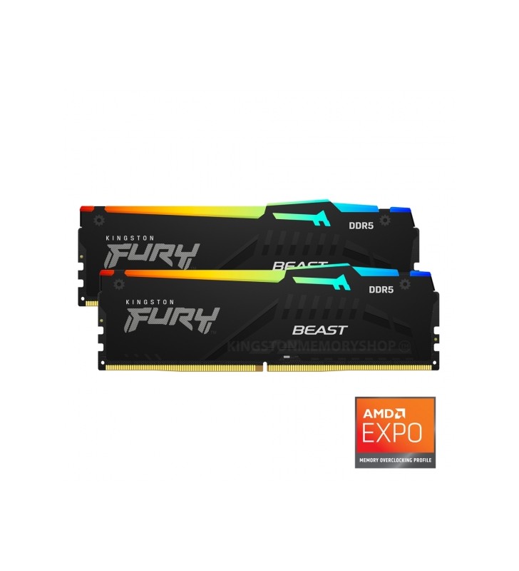 Kingston Fury Beast RGB KF552C36BBEAK2-32 32GB (16GB x2) DDR5 5200MT/s Non ECC DIMM
