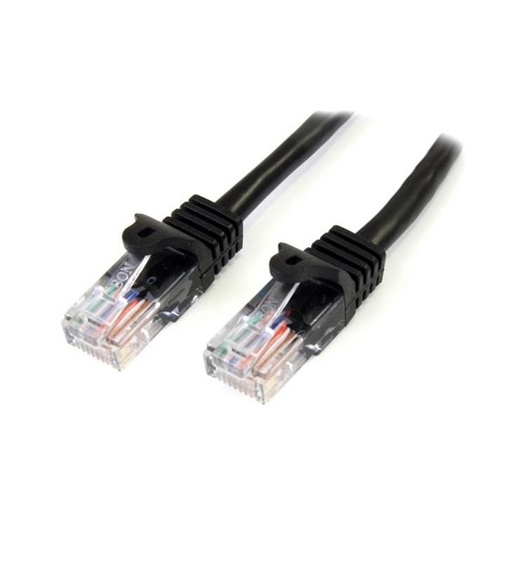 StarTech.com 45PAT2MBK cabluri de rețea 2 m Cat5e U/UTP (UTP) Negru
