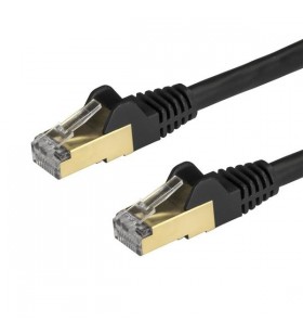 StarTech.com 6ASPAT1MBK cabluri de rețea 1 m Cat6a U/FTP (STP) Negru