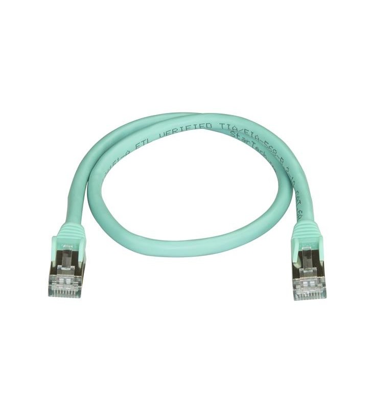 StarTech.com 6ASPAT50CMAQ cabluri de rețea 0,5 m Cat6a U/FTP (STP) Turcoaz