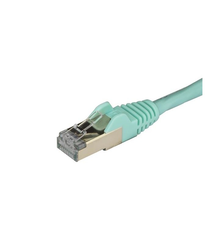 StarTech.com 6ASPAT50CMAQ cabluri de rețea 0,5 m Cat6a U/FTP (STP) Turcoaz