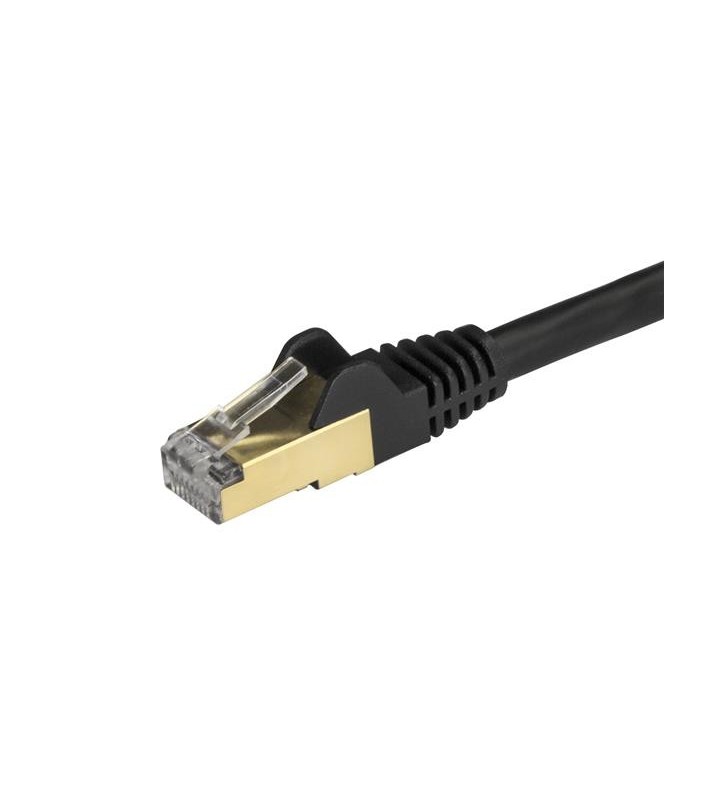 StarTech.com 6ASPAT50CMBK cabluri de rețea 0,5 m Cat6a U/FTP (STP) Negru