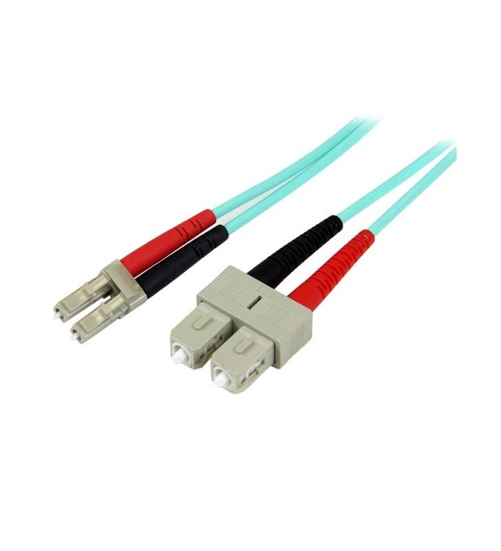 StarTech.com A50FBLCSC2 cabluri din fibră optică 2 m OM3 LC SC Turcoaz