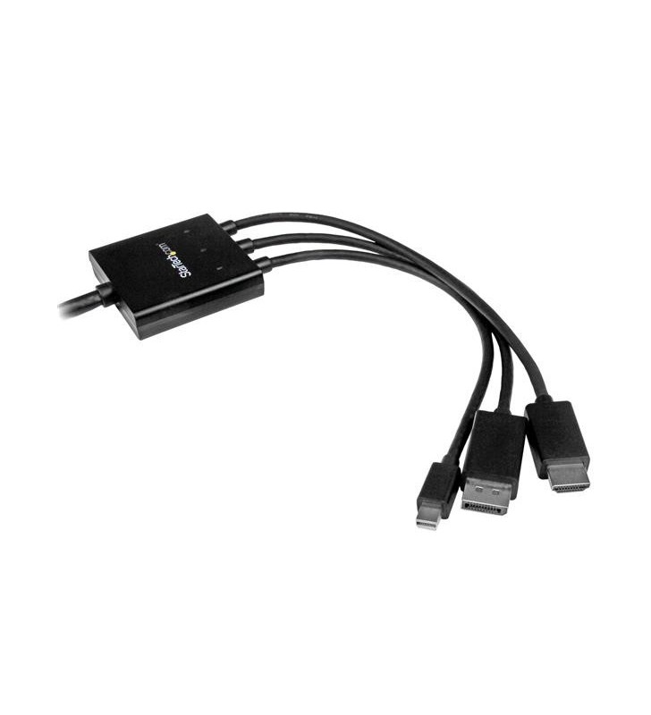 StarTech.com DPMDPHD2HD adaptor pentru cabluri video 2 m DisplayPort + Mini DisplayPort + HDMI HDMI + USB Negru