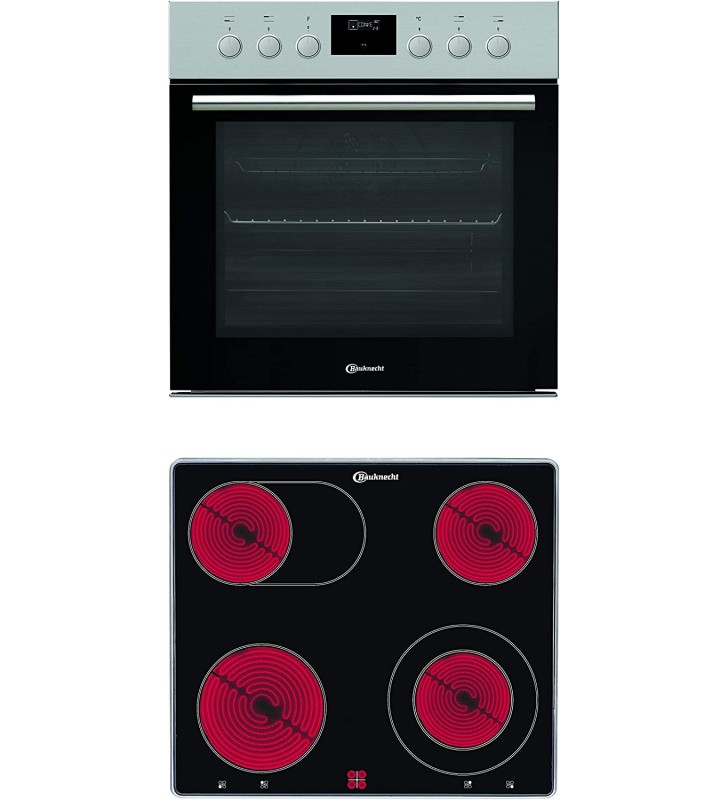 Bauknecht HEKO P200 Hob Combination / Glass Ceramic Hob 60 cm / Pyrolysis Self Cleaning System / Slow Cooking / Power Hot Air / Quick Heating [Energy Class A+]