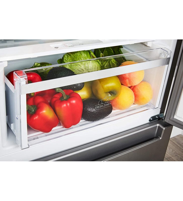 Bauknecht KGS 2020G IN 2 StopFrost Fridge/Freezer Combination, 201 cm Height, 372 Litres Total Capacity, Stop Frost, Fresh Zone+, Active Fresh, Super Cooling Function, Active Freeze, Silver [Energy Class E]