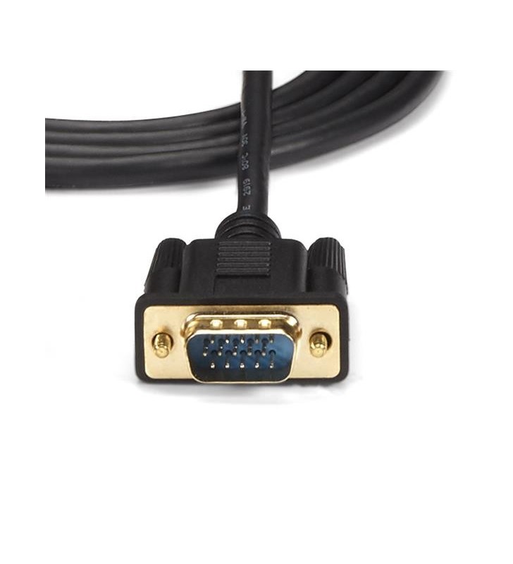 StarTech.com HD2VGAMM10 adaptor pentru cabluri video 3 m VGA (D-Sub) HDMI + Micro USB Negru