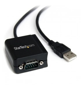 StarTech.com ICUSB2321F cabluri prelungitoare cu mufe mamă/tată DB-9 USB 2.0 A Negru
