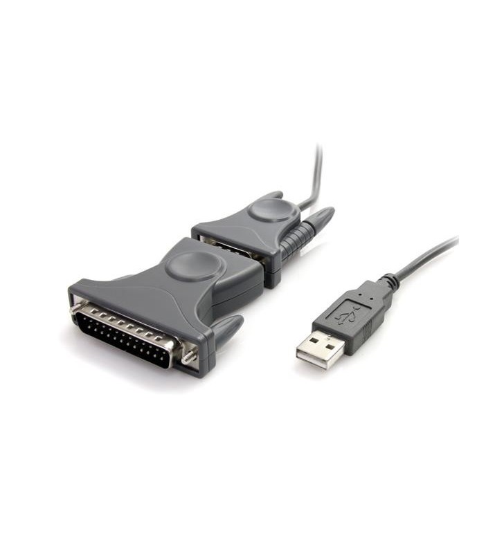StarTech.com ICUSB232DB25 cabluri prelungitoare cu mufe mamă/tată USB 2.0 DB-25 + DB-9 Gri