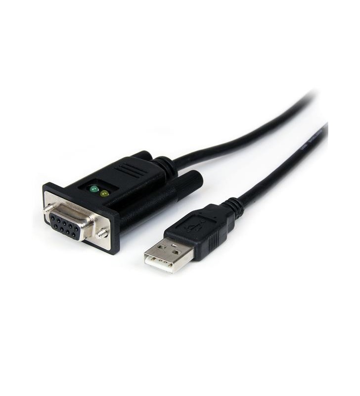 StarTech.com ICUSB232FTN cabluri prelungitoare cu mufe mamă/tată USB 2.0 A DB-9 Negru