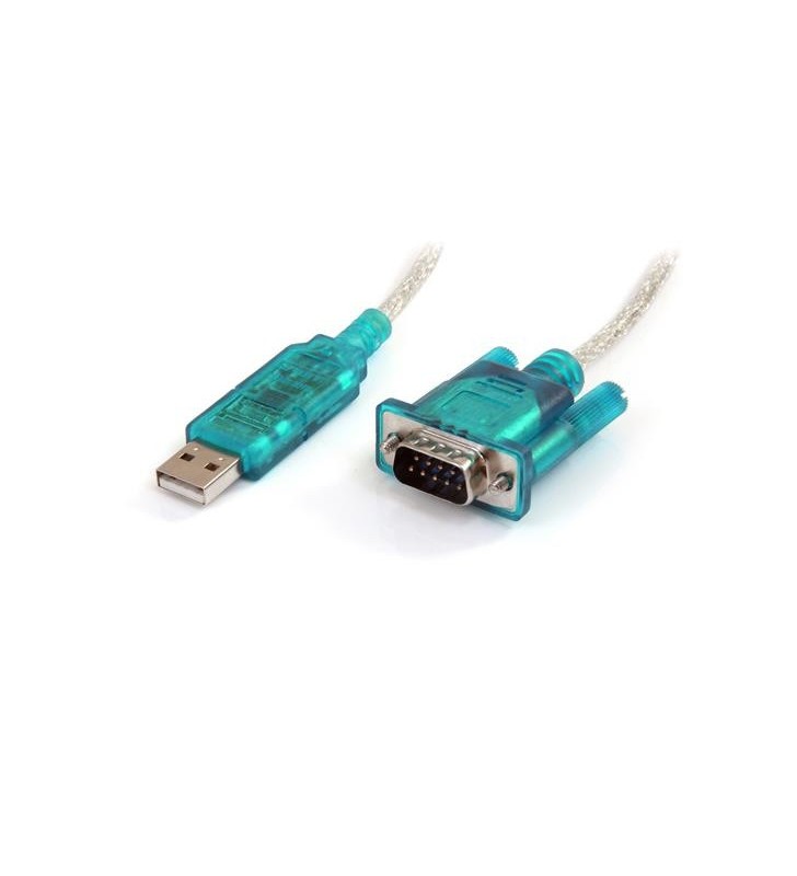 StarTech.com ICUSB232SM3 cabluri prelungitoare cu mufe mamă/tată DB-9 USB 2.0 A Albastru, Transparente