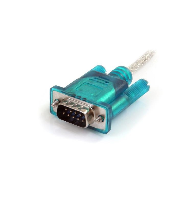 StarTech.com ICUSB232SM3 cabluri prelungitoare cu mufe mamă/tată DB-9 USB 2.0 A Albastru, Transparente
