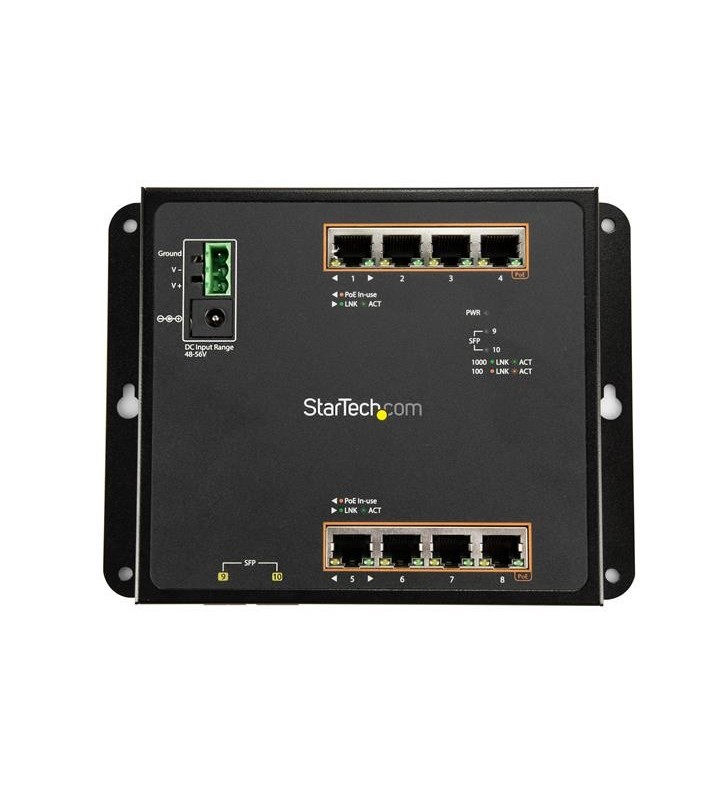 StarTech.com IES101GP2SFW switch-uri Gestionate L2 Gigabit Ethernet (10/100/1000) Negru Power over Ethernet (PoE) Suport