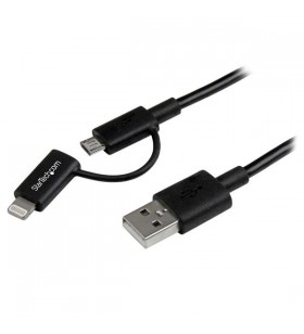 StarTech.com LTUB1MBK cabluri USB 1 m 2.0 USB A Micro-USB B Negru