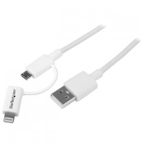 StarTech.com LTUB1MWH cabluri USB 1 m 2.0 USB A Micro-USB B Alb
