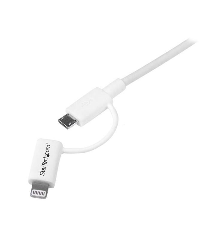 StarTech.com LTUB1MWH cabluri USB 1 m 2.0 USB A Micro-USB B Alb