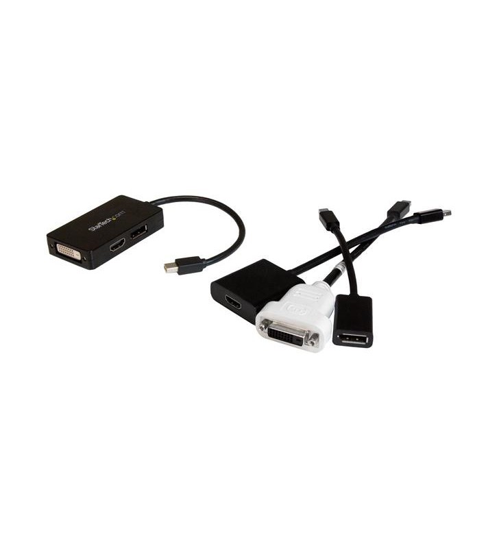 StarTech.com MDP2DPDVHD adaptor pentru cabluri video 0,15 m Mini DisplayPort DisplayPort + DVI-D + HDMI Negru