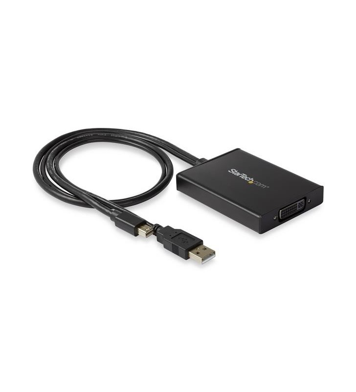 StarTech.com MDP2DVID2 adaptor pentru cabluri video 0,358 m Mini DisplayPort + USB Type-A DVI-I Negru