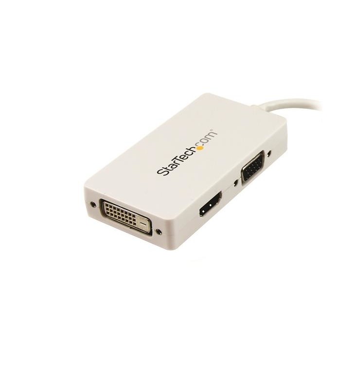 StarTech.com MDP2VGDVHDW adaptor pentru cabluri video 0,15 m Mini DisplayPort DVI-D + VGA (D-Sub) + HDMI Alb