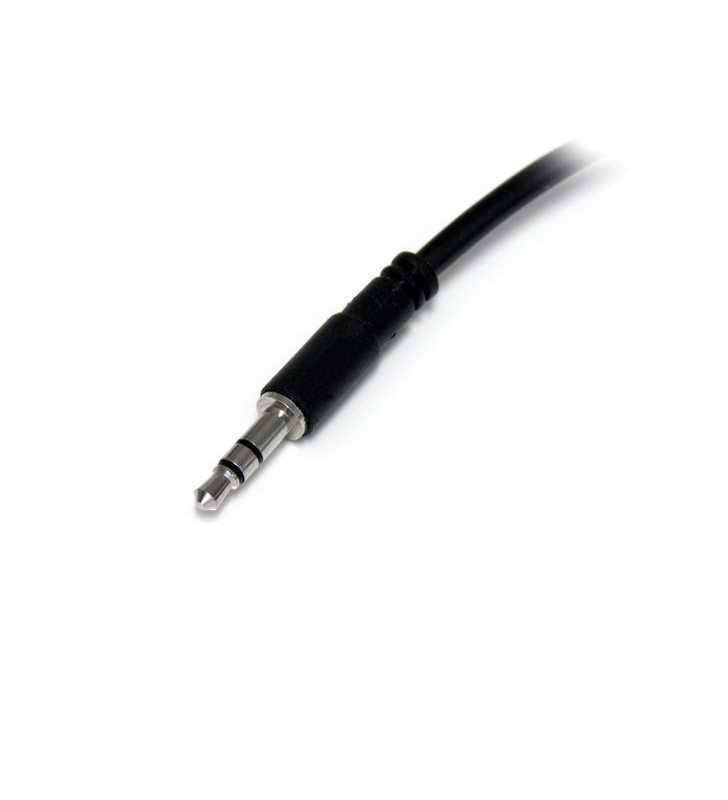 StarTech.com MUY1MFFS cabluri prelungitoare cu mufe mamă/tată 3.5mm 2x3.5mm Negru