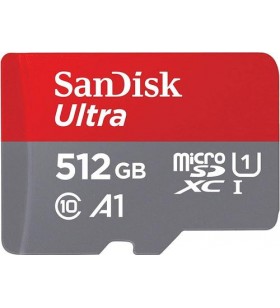 Card de memorie SanDisk Ultra microSDXC SDSQUA4-512G-GN6MA, 512GB, A1, UHS-I, Clasa10 + Adaptor SD