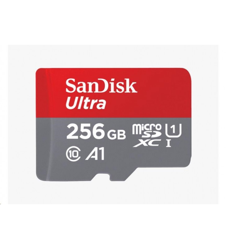 Card SanDisk MicroSDXC 256GB Ultra (120 MB/s, A1 Class 10 UHS-I, Android) + adaptor