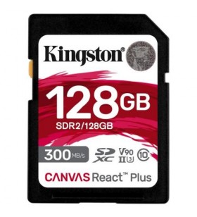 Memory SDXC Kingston Canvas React Plus 128GB, Class 10, UHS-II U3, V90