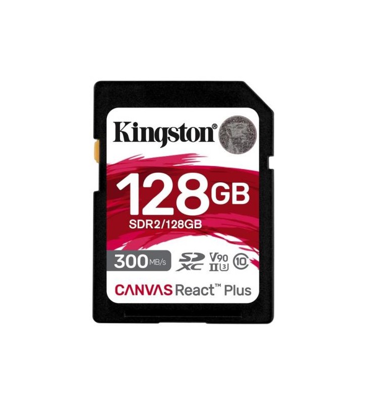 Memory SDXC Kingston Canvas React Plus 128GB, Class 10, UHS-II U3, V90