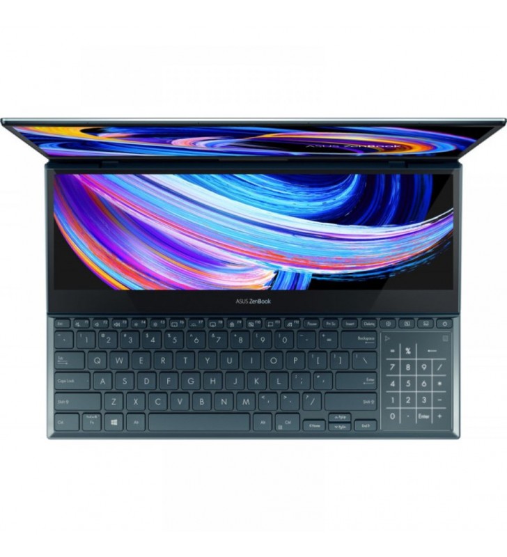 Laptop ASUS ZenBook Pro Duo 15 OLED UX582ZW, i7-12700H, 15.6 inch, Touch, RAM 32GB, SSD 1TB, GeForce RTX 3070 Ti 8GB, Windows 11 Pro, Celestial Blue
