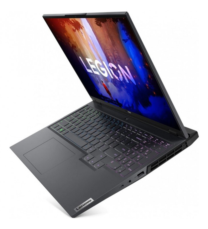 Laptop Lenovo Gaming 16'' Legion 5 Pro 16ARH7H, WQXGA IPS 165Hz G-Sync, Procesor AMD Ryzen™ 7 6800H (16M Cache, up to 4.7 GHz), 16GB DDR5, 512GB SSD, GeForce RTX 3060 6GB, No OS, Storm Grey