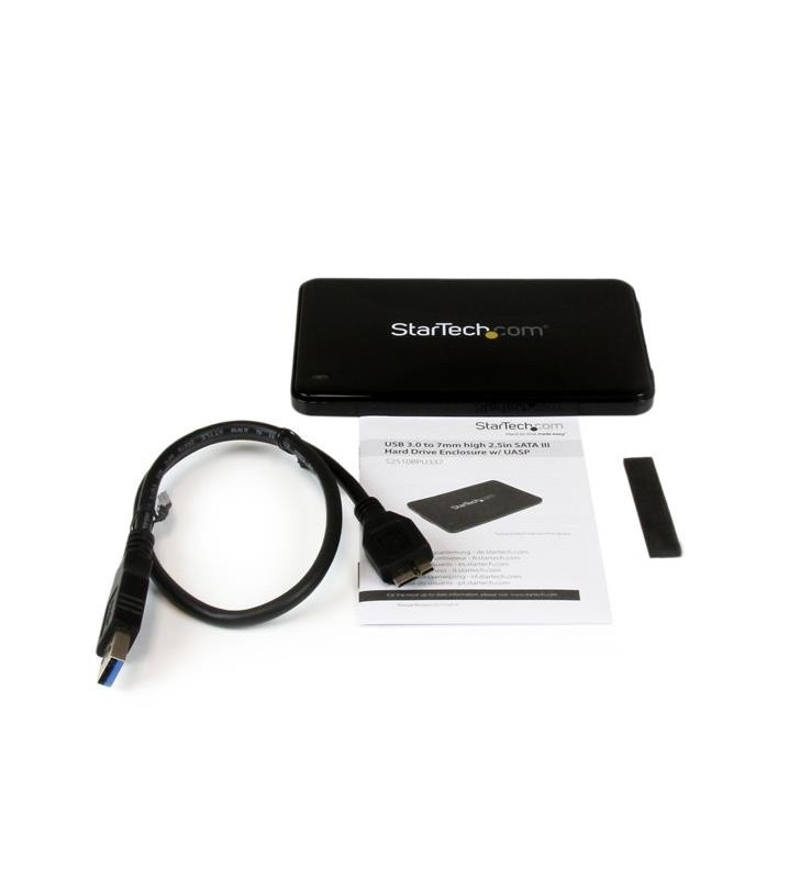 StarTech.com S2510BPU337 carcasă disc memorie 2.5" Cutie protecție HDD/SSD Negru