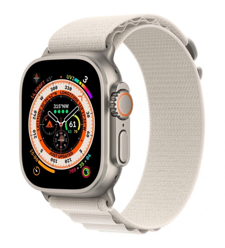 APPLE Watch Ultra GPS + Cellular, 49mm Titanium Case with Alpine Loop, Starlight - Large (MQFT3FD/A)