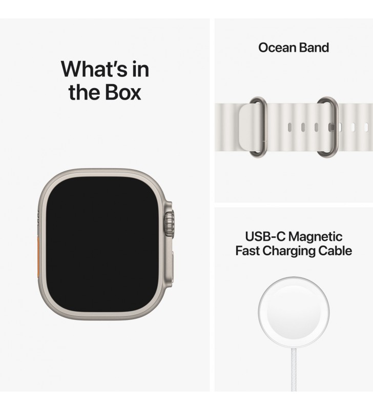 Apple Watch Ultra GPS + Cellular, 49mm Titanium Case / White Ocean Band