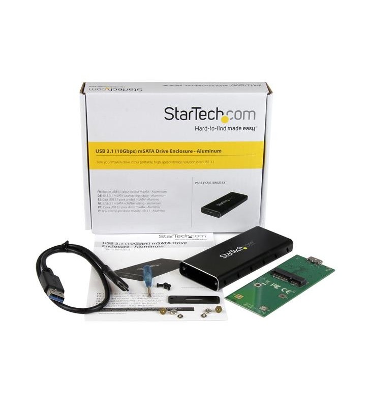 StarTech.com SMS1BMU313 carcasă disc memorie Carcasă SSD Negru, Argint