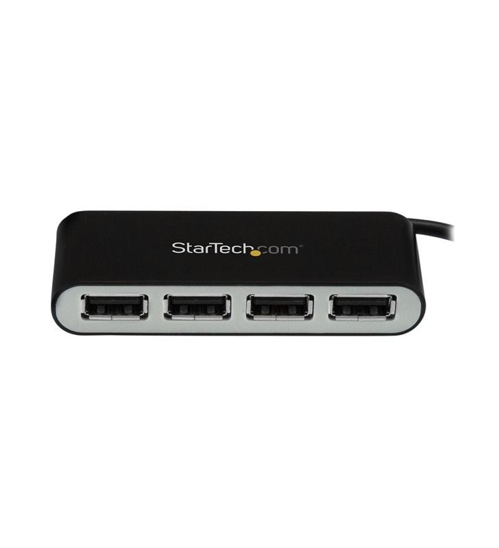 StarTech.com ST4200MINI2 hub-uri de interfață USB 2.0 480 Mbit/s Negru, Argint