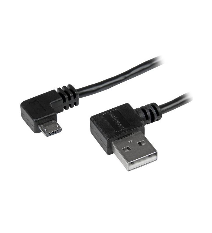 StarTech.com USB2AUB2RA1M cabluri USB 1 m 2.0 USB A Micro-USB B Negru