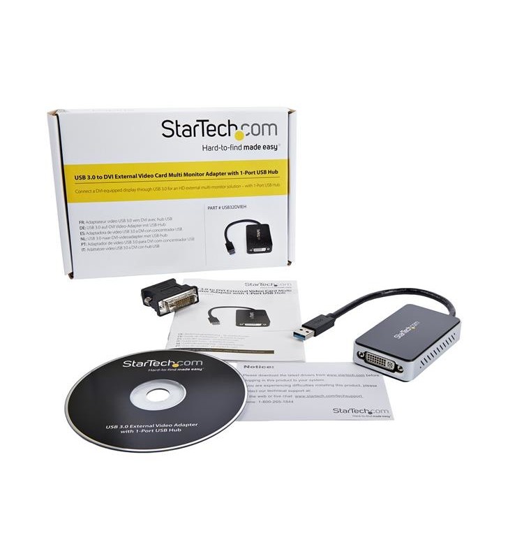 StarTech.com USB32DVIEH adaptor grafic USB 1920 x 1200 Pixel Negru