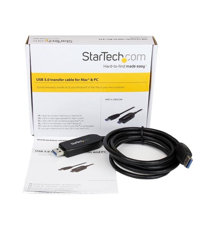 StarTech.com USB3LINK cabluri USB 1,8 m 3.2 Gen 1 (3.1 Gen 1) USB A Negru