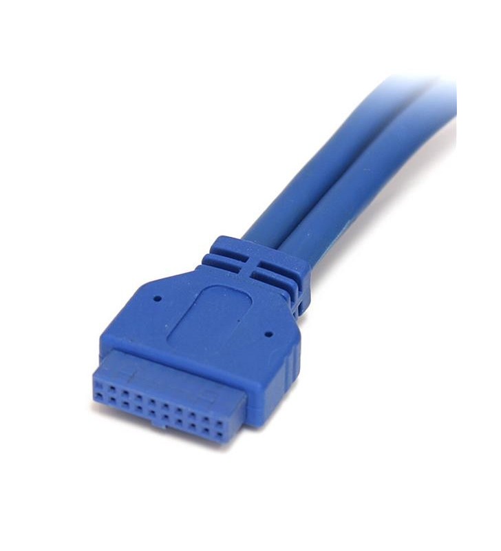 StarTech.com USB3SPNLAFHD cabluri prelungitoare cu mufe mamă/tată 2 x USB A IDC Albastru