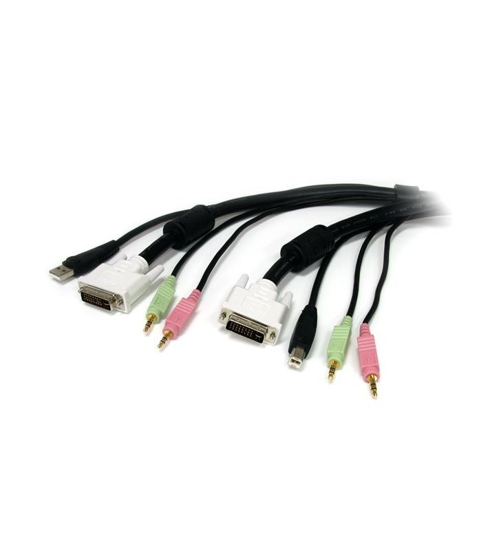 StarTech.com USBDVI4N1A6 cabluri KVM 1,8 m Negru