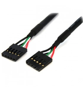 StarTech.com Cable Interno de 18 pulgadas al USB IDC de 5 pines del Cabezal de la Placa Base – H/H cabluri USB 4,572 m Negru