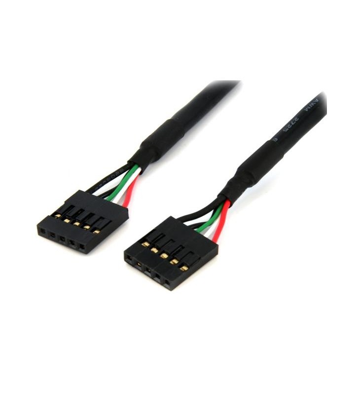 StarTech.com Cable Interno de 18 pulgadas al USB IDC de 5 pines del Cabezal de la Placa Base – H/H cabluri USB 4,572 m Negru