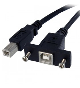 StarTech.com USB 2.0 Panel Mount Cable B/B cabluri USB 0,3 m USB B Negru