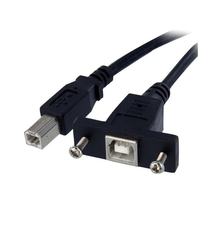 StarTech.com USB 2.0 Panel Mount Cable B/B cabluri USB 0,3 m USB B Negru