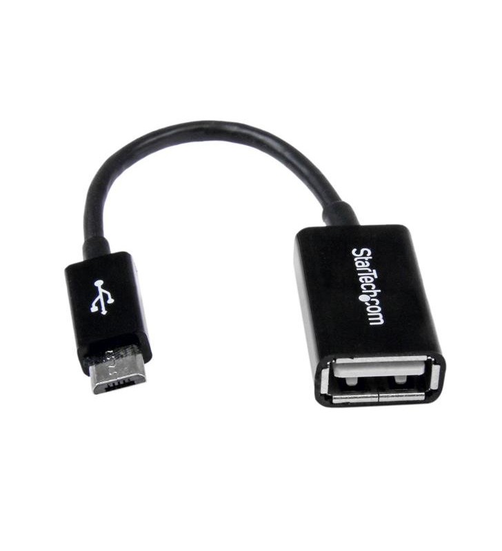 StarTech.com UUSBOTG cabluri USB 0,127 m 2.0 Micro-USB B USB A Negru