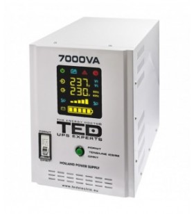 UPS 7000VA/5000W runtime extins utilizeaza patru acumulatori (neinclusi) TED UPS Expert TED001696