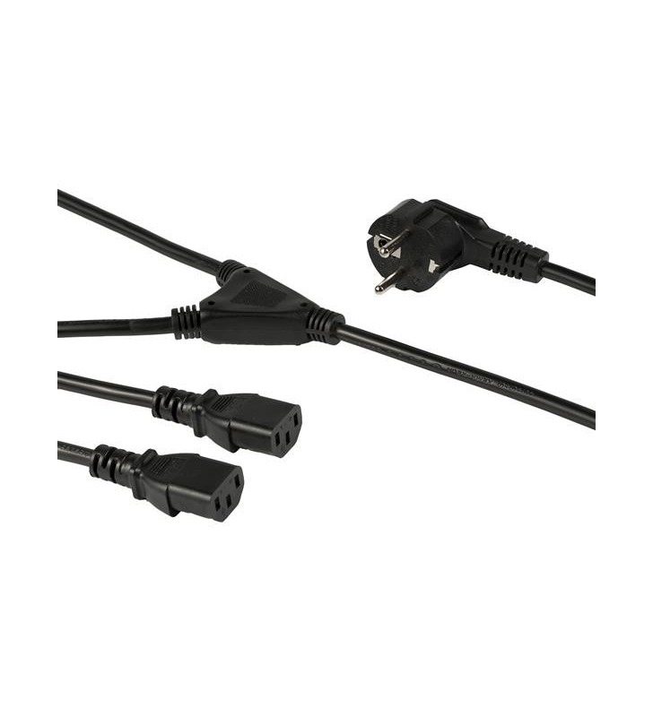 StarTech.com PXT101YEU2M cabluri de alimentare Negru 2 m CEE7/7 2 x C13 coupler
