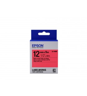 Epson Label Cartridge Pastel LK-4RBP Black/Red 12mm (9m)